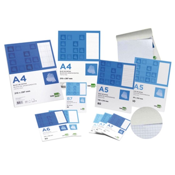Bloc notas liderpapel liso a5 80 hojas 60g/m2 perforado