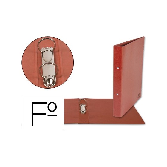 Carpeta de 2 anillas 25mm redondas liderpapel folio carton cuero