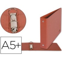 Carpeta de 2 anillas 25mm redondas liderpapel cuarto apaisado carton cuero