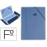 Carpeta liderpapel gomas folio 3 solapas carton compacto azul