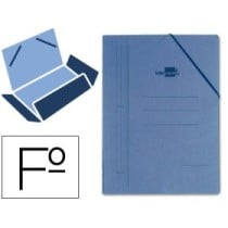 Carpeta liderpapel gomas folio 3 solapas carton compacto azul