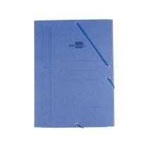 Carpeta liderpapel gomas folio 3 solapas carton compacto azul