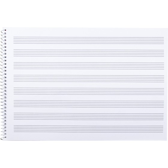 Bloc musica liderpapel pentagrama 3mm folio apaisado 20 hojas 100g/m2