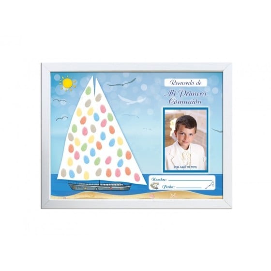 Marco Recuerdo Comunión ARGUVAL Din A3 Huellas Niño