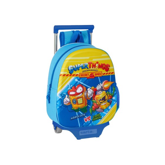 Mochila Escolar 3D Con Carro Superzings 27 x 32 x 10 cm.