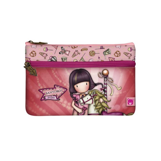 Portatodo Plano Con Bolsillo Gorjuss Fairground Carousel 23,4 x 15,5 x 1,5 cm.