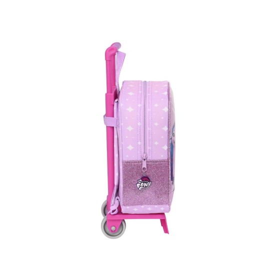Mochila Escolar Con Carro My Little Pony 22 x 27 x 10 cm.