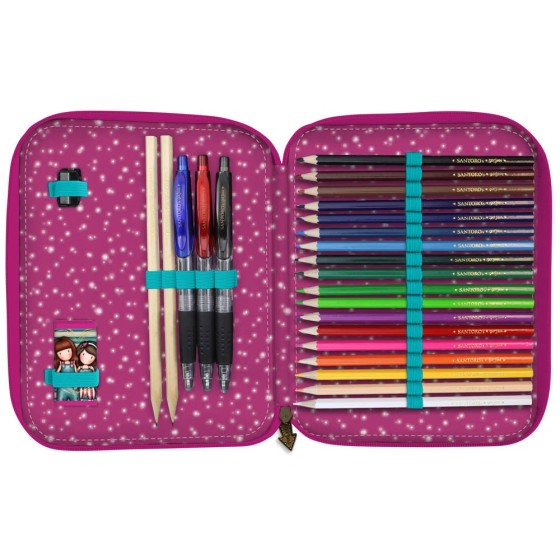 Plumier Doble 46 Piezas Gorjuss Fairground Fireworks 18,1 x 23,2 x 4 cm.