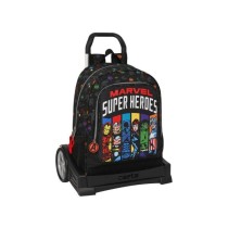 Mochila Escolar Con Carro Evolution Avengers Super Heroes 32 x 42 x 14 cm.