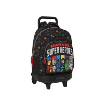 Mochila Escolar Con Ruedas Compacta Extraíble Avengers Super Heroes 33 x 45 x 22 cm.