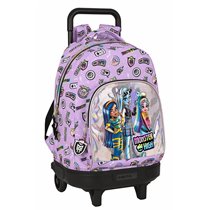 Mochila Escolar Con Ruedas Compacta Extraíble Monster Highojas Best Boos 33 x 45 x 22 cm.