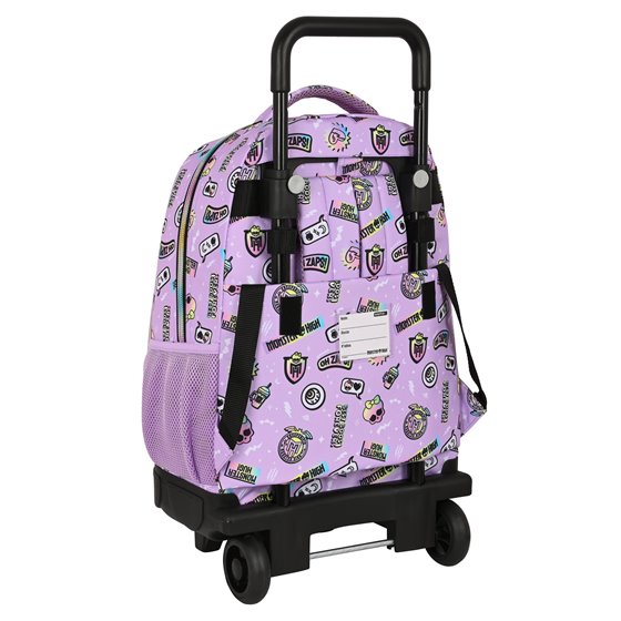 Mochila Escolar Con Ruedas Compacta Extraíble Monster Highojas Best Boos 33 x 45 x 22 cm.