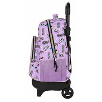 Mochila Escolar Con Ruedas Compacta Extraíble Monster Highojas Best Boos 33 x 45 x 22 cm.