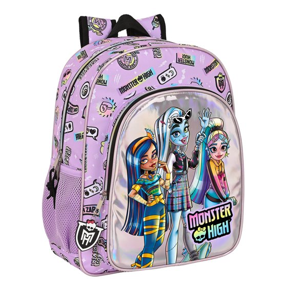 Mochila Junior Adaptable a Carro Monster Highojas Best Boos 32 x 38 x 12 cm.