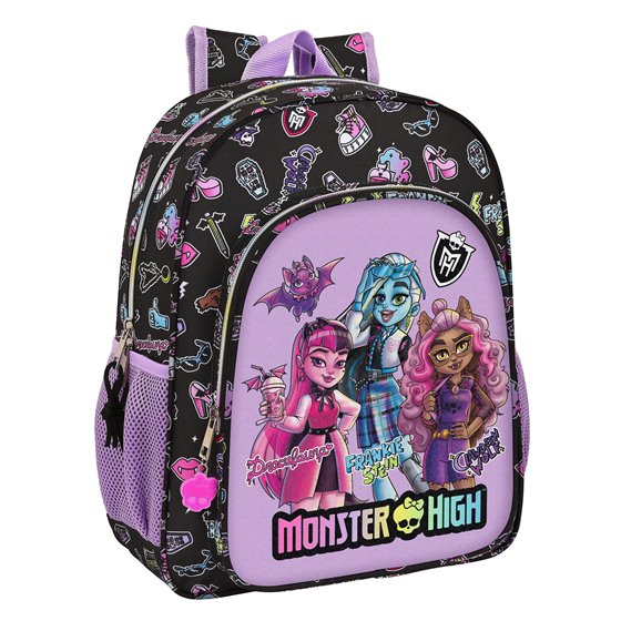 Mochila Junior Adaptable a Carro Monster Highojas Creep 32 x 38 x 12 cm.