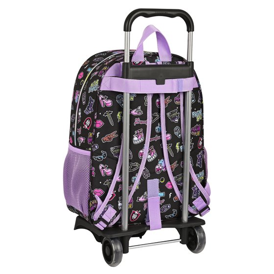 Mochila Escolar Con Carro Monster Highojas Creep 33 x 42 x 14 cm.
