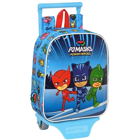 Mochila Escolar Con Carro Pjmasks 22 x 27 x 10 cm.