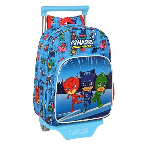 Mochila Escolar Con Carro Pjmasks 26 x 34 x 11 cm.