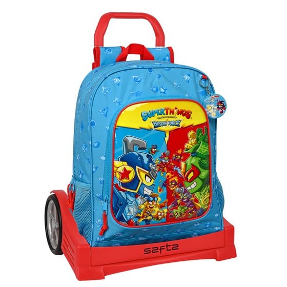 Mochila Escolar Con Carro Evolution Superthings Rescue Force 32 x 42 x 14 cm.