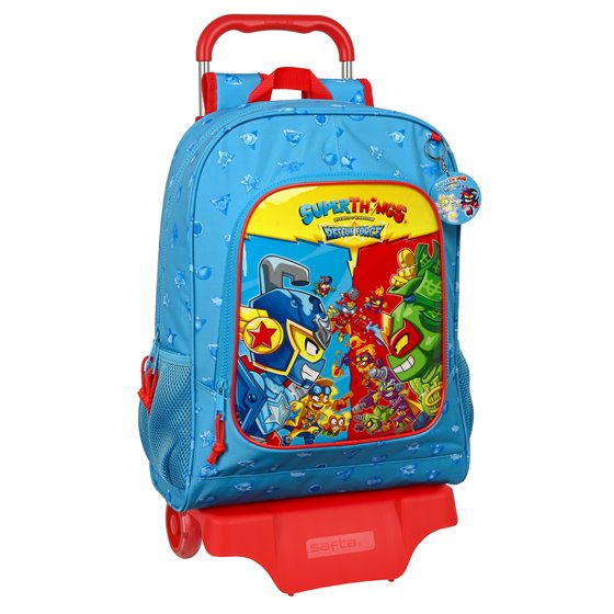 Mochila Escolar Con Carro Superthings Rescue Force 32 x 42 x 14 cm.