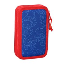 Plumier Doble Pequeño 28 Piezas Sonic Let'S Roll 12,5 x 19,5 x 4 cm.