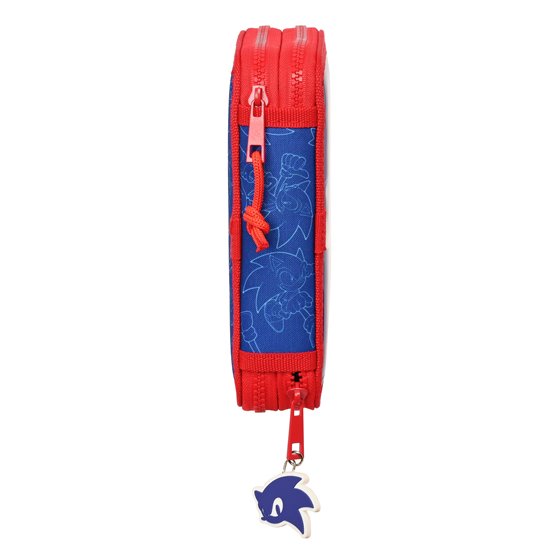 Plumier Doble Pequeño 28 Piezas Sonic Let'S Roll 12,5 x 19,5 x 4 cm.