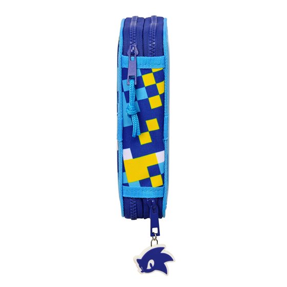 Plumier Doble Pequeño 28 Piezas Sonic Speed 12,5 x 19,5 x 4 cm.