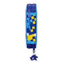 Plumier Doble Pequeño 28 Piezas Sonic Speed 12,5 x 19,5 x 4 cm.