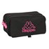 Portatodo Triple Big Kappa Black And Pink 21,5 x 10 x 8 cm.