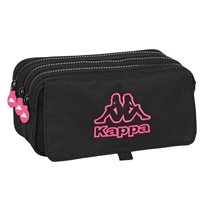 Portatodo Triple Big Kappa Black And Pink 21,5 x 10 x 8 cm.