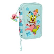 Plumier Doble Pequeño 28 Piezas Bob Esponja Stay Positive 12,5 x 19,5 x 4 cm.