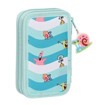 Plumier Doble Pequeño 28 Piezas Bob Esponja Stay Positive 12,5 x 19,5 x 4 cm.
