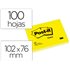 Bloc De Notas Adhesivas Quita Y Pon Post-It 76X102 Mm Con 100 Hojas 657
