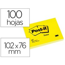 Bloc De Notas Adhesivas Quita Y Pon Post-It 76X102 Mm Con 100 Hojas 657
