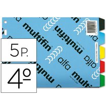 Separador Multifin 3003 Plastico Cuarto Apaisado 5 Pestañas