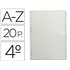 Separador Alfabetico Multifin 3002 Plastico Cuarto Natural