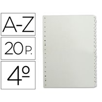 Separador Alfabetico Multifin 3002 Plastico Cuarto Natural