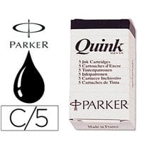 Tinta Estilografica Parker Negra Caja De 5 Cartuchos