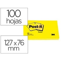 Bloc De Notas Adhesivas Quita Y Pon Post-It 76X127 Mm Con 100 Hojas 655