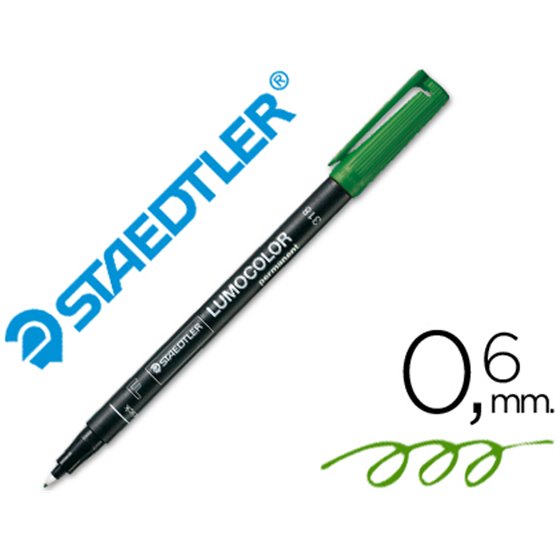 Rotulador Staedtler Lumocolor Retroproyeccion Punta De Fibrapermanente 318-5 Verde Punta Fina Redonda 0.6 Mm