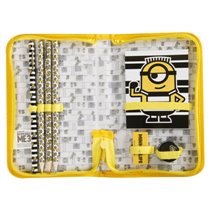 Bolso Portatodo Con Cremallera Minions Con Libreta Goma Sacapuntas Y Lapices Colores