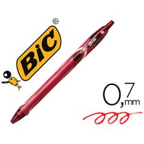 Boligrafo Bic Gelocity Quick Dry Retractil Tinta Gel Rojo Punta De 0,7 Mm