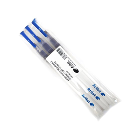 Pincel Artist Recargable Redondo Blister 3 Unidades Puntas Surtidas