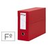 Caja Transferencia Pardo Folio Forrado Extra Doble Lomo 80 Mm Estuche Interior Con Tarjetero Roja