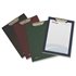 Portanotas Pardo Carton Forrado Pvc Folio Con Pinza Metalica Negro