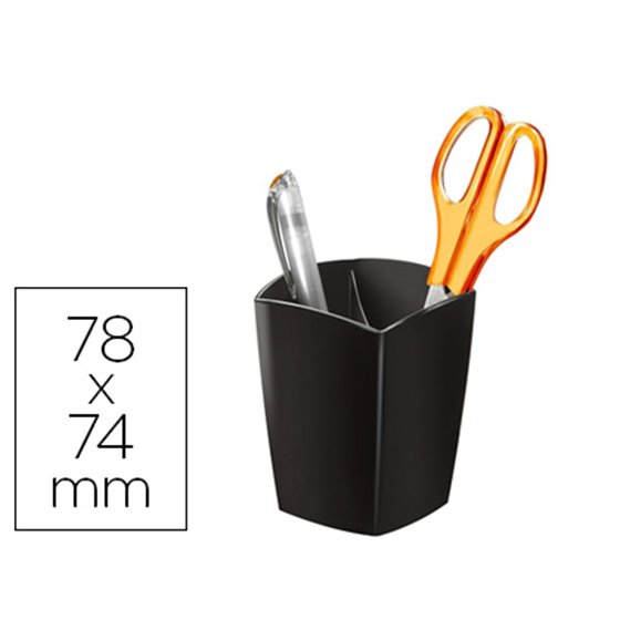 Cubilete Portalapices Cep Negro Opaco Plastico Magnetico 78X74X95 Mm