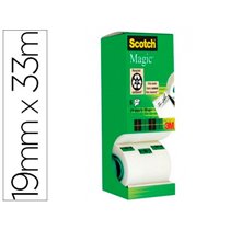 Cinta Adhesiva Scotch Magic Invisible 33 Mt X 19 Mm Pack De 8 Unidades