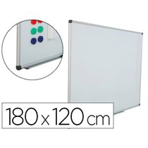 Pizarra Blanca Rocada Acero Vitrificado Magnetico Marco Aluminio Y Cantoneras Pvc 180X120 Cm Incluye Bandeja