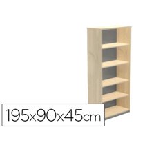 Armario Rocada Con Cinco Estantes Serie Store 195X90X45 Cm Acabado Aa01 Haya/Haya