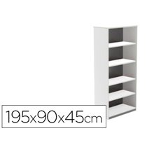 Armario Rocada Con Cinco Estantes Serie Store 195X90X45 Cm Acabado Aw04 Blanco/Blanco